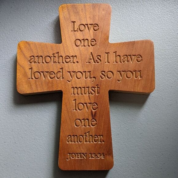 Love One Another scripture wooden John 15 Religious Church wall cross - Picture 8 of 8